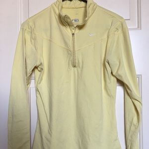 Yellow Nike half-zip long sleeve